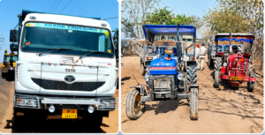 खनिज विभाग मंडला द्वारा ग्राम हिरदेनगर में जब्त किए गए अवैध रेत और मिट्टी के डम्पर और ट्रैक्टर की तस्वीर। खबर मंडला मध्यप्रदेश MP/CG की विशेष रिपोर्ट।